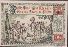 Almanya 50 Pfennig Notgeld 1920 Çil Filigranlı
