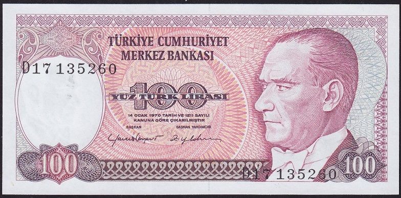 7.Emisyon 2.Tertip 100 Lira D17 135260 Çil