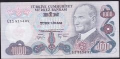 6.Emisyon 2.Tertip 1000 Lira E11 815447 Çok Temiz+