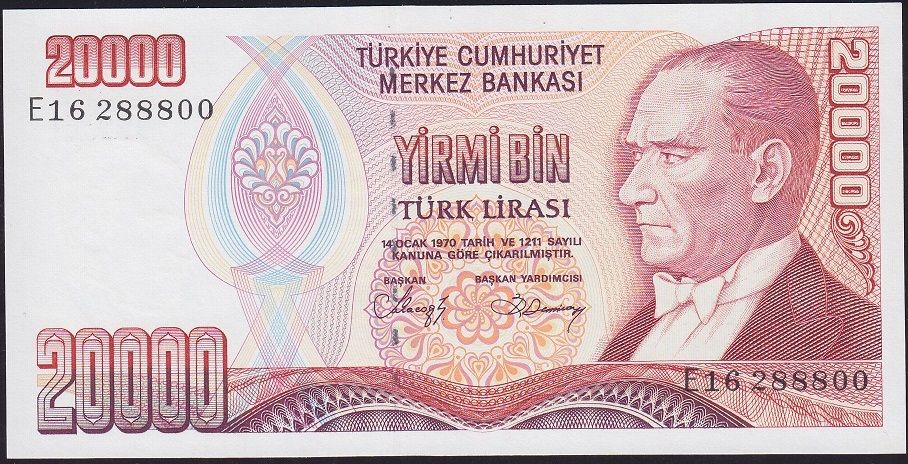 7.Emisyon 1.Tertip 20000 Lira E16 288800 Çil