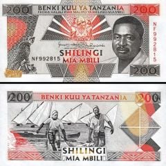 Tanzanya 200 Şiling 1993 Çilaltı Çil Pick 25b