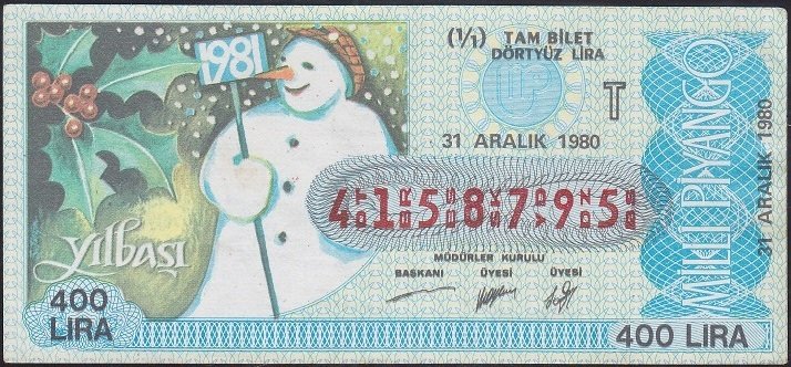 1980 31 Aralık Tam Bilet - T Serisi