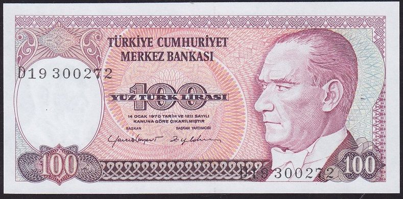 7.Emisyon 2.Tertip 100 Lira D19 300272 Çil