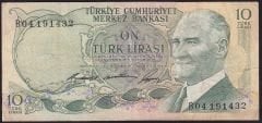 6.Emisyon 1.Tertip 10 Lira B04 191432 Çok Temiz