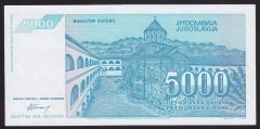 YUGOSLAVYA 5000 DİNAR 1994 ÇİL