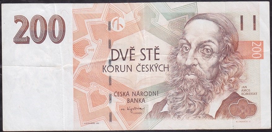 Çekoslovakya 200 Korun 1998 Çok Temiz