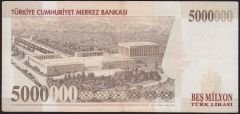 7.Emisyon 5 000 000 Lira E86 862970 Çok Temiz+