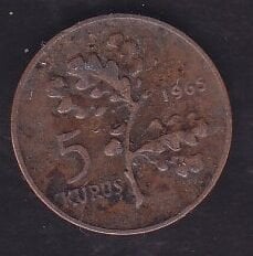 1965 Yılı 5 Kuruş