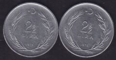 1976 Yılı 2.5 Lira (Ters Düz Takım)