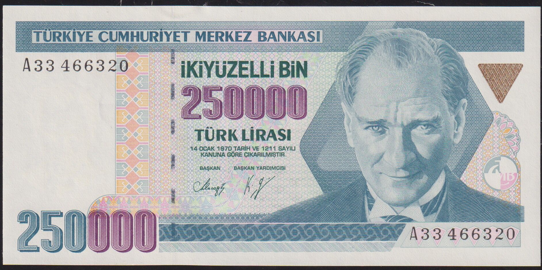 7.Emisyon 1.Tertip 250000 Lira A33 466320 Çilaltı Çil