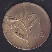 1962 Yılı 1 Kuruş Çok Temiz