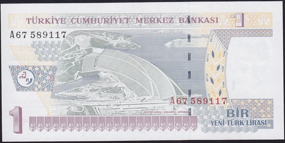 8.Emisyon 1 YTL A67 589117 Çilaltı