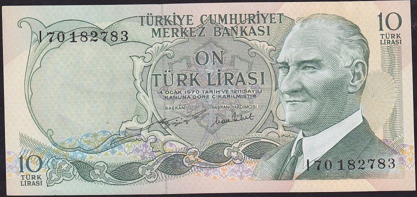 6.Emisyon 2.Tertip 10 Lira I70 182783 Çilaltı Çil