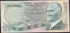 6.Emisyon 2.Tertip 10 Lira I70 182783 Çilaltı Çil