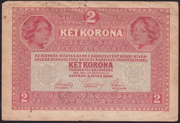 AVUSTURYA MACARİSTAN 2 KORONA 1917(1919) TEMİZ