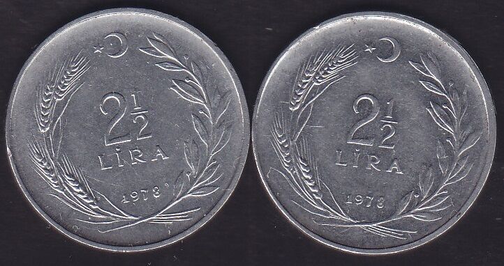 1978 Yılı 2.5 Lira (Ters Düz Takım)