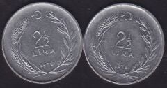 1978 Yılı 2.5 Lira (Ters Düz Takım)