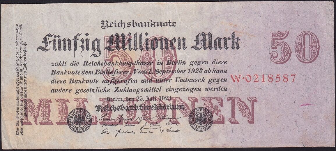 Almanya 50.000.000 Mark 1923 Çok Temiz