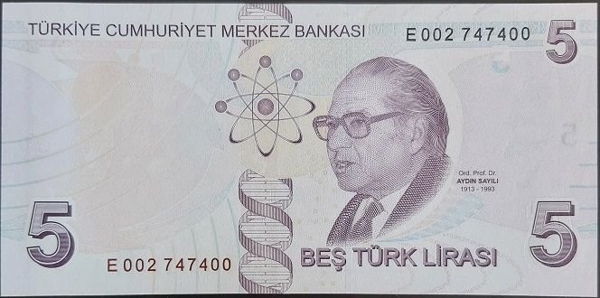 9.Emisyon 5.Tertip 5 Lira E002 747400 Çilaltı Çil