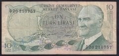 6.EMİSYON 1.TERTİP 10 LİRA D20 210757 ÇOK TEMİZ