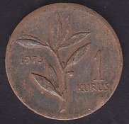 1973 Yılı 1 Kuruş Çok Temiz
