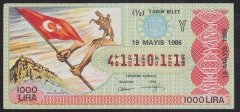 1986 19 MAYIS YARIM BİLET Y SERİSİ