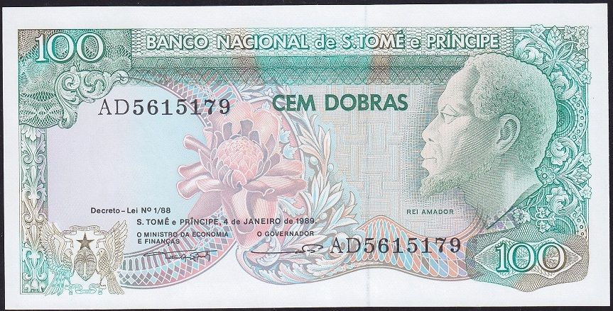 S.Tome e Principe 100 Dobras 1989 Çil Pick 60