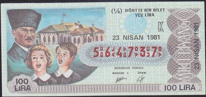1981 23 Nisan Çeyrek Bilet - K Serisi