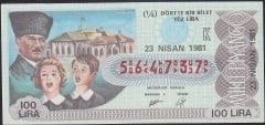 1981 23 Nisan Çeyrek Bilet - K Serisi