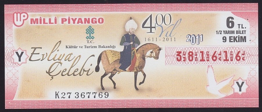 2011 9 EKİM YARIM BİLET -EVLİYA ÇELEBİ