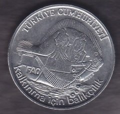 1980 YILI 2.5 LİRA FAO BALIKÇILIK ÇİLALTI ÇİL