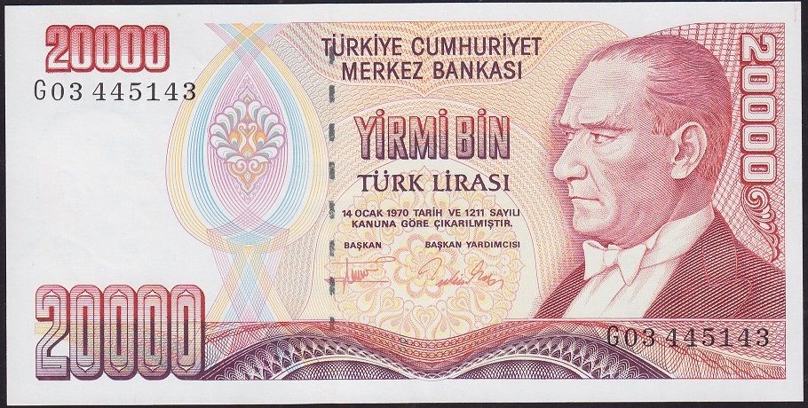 7.Emisyon 2.Tertip 20000 Lira G03 445143 Çilaltı