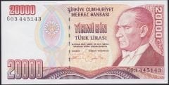 7.Emisyon 2.Tertip 20000 Lira G03 445143 Çilaltı