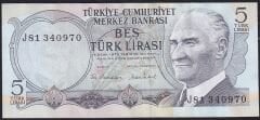 6.Emisyon 2.Tertip 5 Lira J81 340970 Ççt Çilaltı