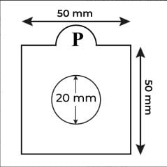 20 mm Kendinden Yapışkanlı Karton Madeni Para Kapaması, Beyaz - 25'lik Paket Pulko