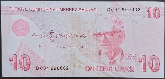 9.Emisyon 4.Tertip 10 Lira D001 990602 Çilaltı Çil (Bandrol baskı izi var )
