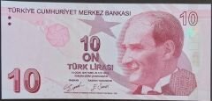 9.Emisyon 4.Tertip 10 Lira D001 990602 Çilaltı Çil (Bandrol baskı izi var )