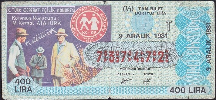 1981 9 Aralık Tam Bilet - T Serisi