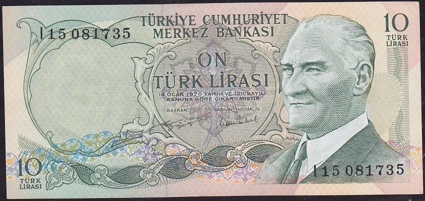 6.Emisyon 2.Tertip 10 Lira I15 081735 Çilaltı