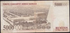 7.Emisyon 5 000 000 Lira E72 717360 Çok Temiz