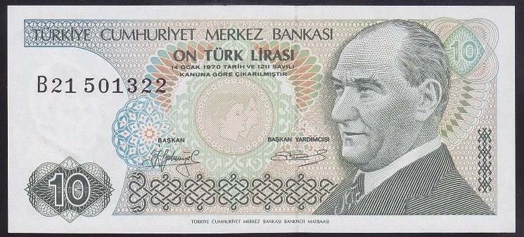 7.EMİSYON 1.TERTİP 10 LİRA B21 501322 ÇİLALTI ÇİL