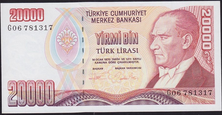 7.Emisyon 2.Tertip 20000 Lira G06 781317 Çilaltı