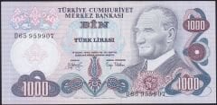 6.Emisyon 2.Tertip 1000 Lira D65 959907 Ççt Çilaltı