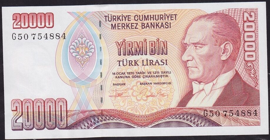 7.Emisyon 2.Tertip 20000 Lira G50 754884 Çilaltı Çil