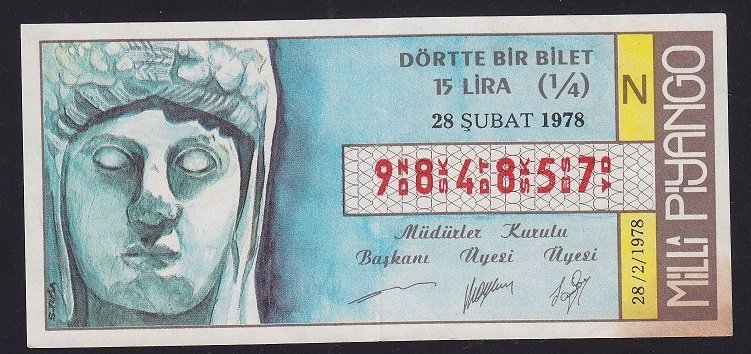 1978 28 ŞUBAT ÇEYREK BİLET