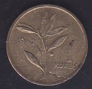 1962 Yılı 1 Kuruş Çilaltı Çil