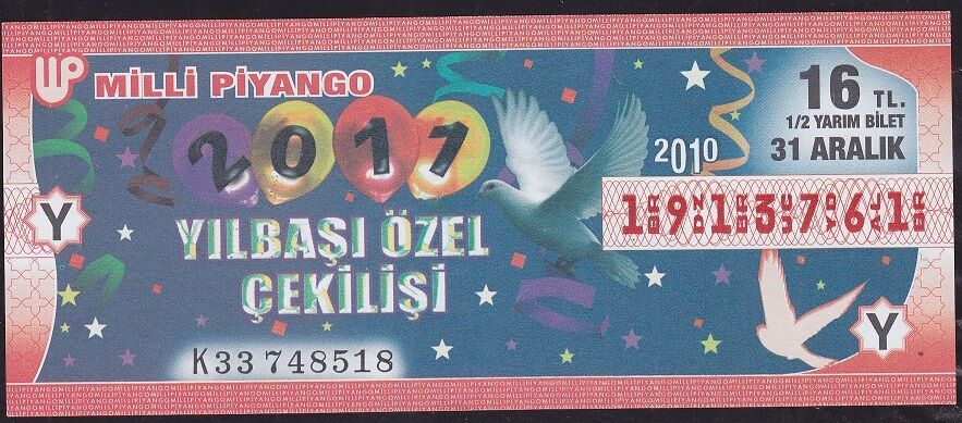 2010 31 Aralık Yarım Bilet - Y Serisi