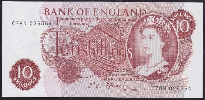 İNGİLTERE 10 POUND 1961 ÇİL PİCK 373c