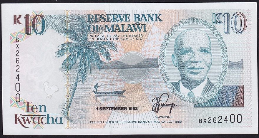 Malawi 10 Kwacha 1992 Çil Pick 25b