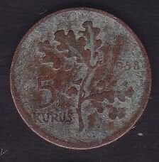 1958 Yılı 5 Kuruş